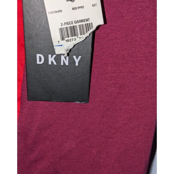 DKNY Women Burgundy Red Sleeveless Tank Top XL Cotton Blend - Picture 4 of 6